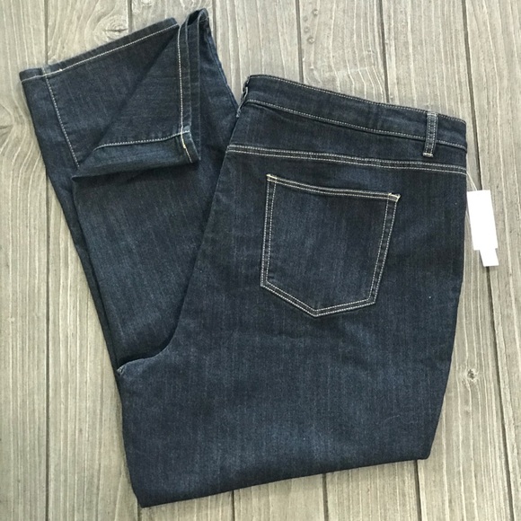 Plus Size Signature Blue Denim Straight Leg Jeans - Picture 3 of 6